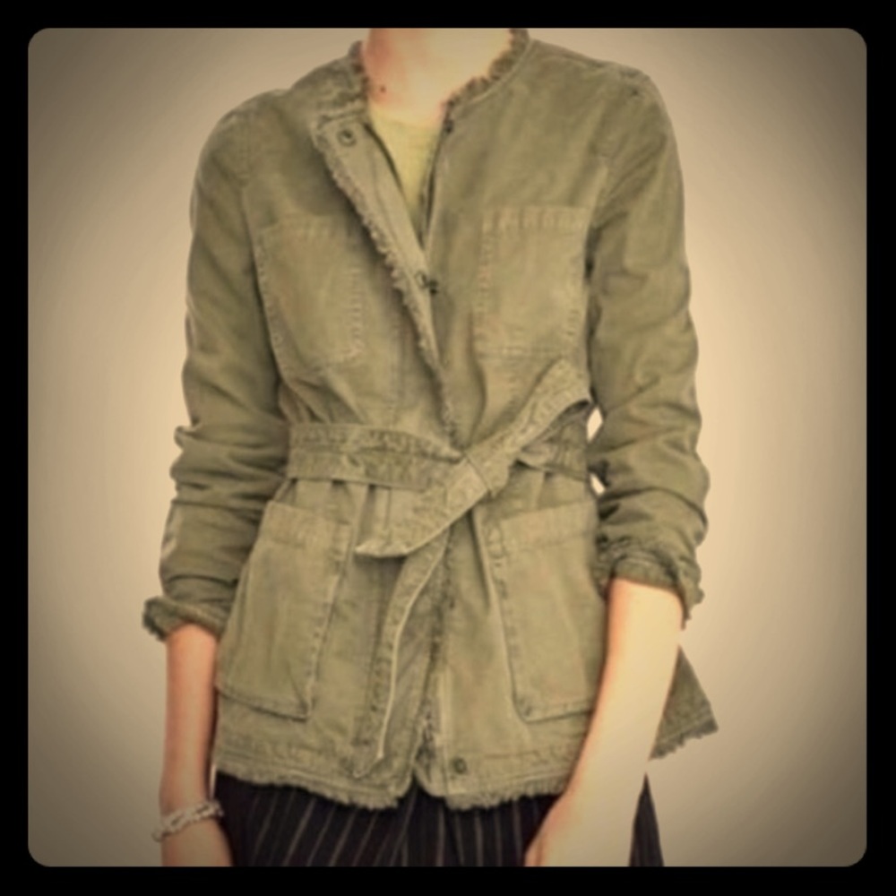 Banana olive green army utility cargo jacket XSP